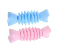 Hohopeti 2 Piezas Juguetes para Masticar Perros Forma de Hueso Espuma TPR Duradera Leche Rosa y Azul para Cachorros Mejora Higiene Dental y Reduce Placa