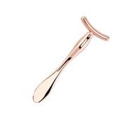 Hohopeti 2 Piezas Masajeador de Ojos con Cuchara para Mascarilla Facial de Aleación de Zinc Herramienta Portátil para Absorción de Crema y Reducción de Bolsas Diseño Mini Color Rosa Dorado