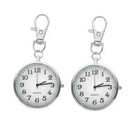 Hohopeti 2 Piezas Reloj de Bolsillo para Enfermeros con Clip y Llavero Resistente Diseño Redondo Portátil con Sujeción Pantalla y Multipropósito para Médicos y Estudiantes