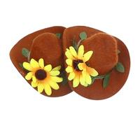 Hohopeti 2 Piezas Sombreritos para Botellas Pequeñas de Vino Fundas Decorativas de Fieltro Diseño de Girasol para Fiestas Accesorios DIY para Decoración de Botellas