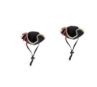Hohopeti 2 Sombreros Piratas para Perro Mascota Gato Cosplay De Poliéster para Fiestas Halloween Navidad Cumpleaños Y Bodas.