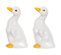 Hohopeti 2 tapas decorativas para pernos de inodoro - Tapas de cerámica con forma de pato para perillas de piso - Repuestos para de rosca para la parte inferior del inodoro estilo 2