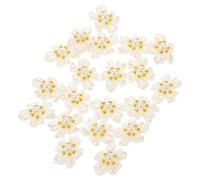 Hohopeti 20 Piezas Adornos para Uñas Flores Acrílicas Gemas de Perlas y Cuentas Decorativas Accesorios Ligeros para Decoración de Uñas Adecuado para Manicura Creativa