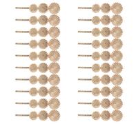 Hohopeti 20 Piezas Horquillas Metálicas con Bandejas Redondas Doradas para Diy, Accesorios para Pinzas de Cabello Artesanales, Diseño Versátil y Material de Metal para Manualidades