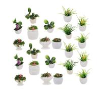 Hohopeti 22 Piezas Miniature Dollhouse Plants Simulated Mini Artificial Potted Plants Realistic Mini Bonsai Micro Landscape For DIY Fairy Gardens and Dollhouse Decoration