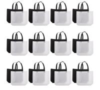 Hohopeti 24 Bolsas de Mano No Tejidas Reutilizables con Cierre Oculto, Tamaño Pequeño 35x25x10 Cm, Combinación Color Claro y Negro, para Compras, Supermercado y Uso Diario