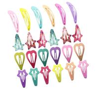 Hohopeti 24 Horquillas Pelo para Niña, Metálicas Barniz de Colores, Formas de Gota, Estrella y Corazón, 24 Unidades para Fiestas, Uso Diario y Viajes