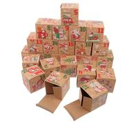 Hohopeti 24 Piezas Cajas para Dulces Navideñas de Papel Cajas para Galletas de Fiesta Golosinas de Papel Regalos de Fiesta Decorativas para Contar Días hasta Navidad