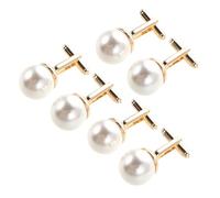 Hohopeti 3 Pares Gemelos para Camisa de Hombre con Perlas Simuladas Elegantes para Traje de Negocios Accesorios Minimalistas para Novios y Padrinos Estilo Clásico y Profesional