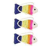 Hohopeti 3 Piezas Alfombrilla Rascadora para Gatos de Sisal Forma de Pez Juguete Colgante Pequeño para Estimular Instinto y Proteger Muebles Color Aleatorio Color Aleatorio