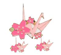 Hohopeti 3 Piezas Broches Kawaii de Origami Grulla y Flor de Broche de Metal para Cardigans Chalinas y Ropa Accesorios Versátiles para Mujeres y Niñas