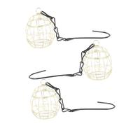 Hohopeti 3 Piezas Comedero Colgante para Pájaros con Bolas de Grasa Resistente Soporte para Múltiples Aves para Jardín y Balcón Alimentador Metálico Decorativo para Gorriones y Pinzones