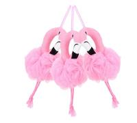 Hohopeti 3 Piezas Flamingo Balls para Esponjas de Baño de PE Ecológicas Suaves y Portátiles con Efecto Espumante y Masaje de Flores de Baño Cartoon para Uso Diario