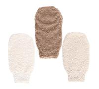 Hohopeti 3 piezas Guantes Exfoliantes para Baño de de Bambú y Yute Masaje Corporal Unisex para Exfoliación y Limpieza Profunda Brazos Piernas Espalda y Pecho