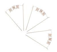 Hohopeti 3 Piezas One Cake Topper de Madera Natural con Grabado Detallado Decoración para Tartas de Primer Cumpleaños para Fiestas Infantiles