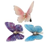 Hohopeti 3 piezas Pinzas de Pelo para Chicas Adolescentes de Clips con Diseño Degradado de Accesorios Decorativos para Diario Colores Azul Rosa y