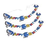Hohopeti 3 Piezas Shark Birthday Banner Decor Ocean Beach Theme Reusable Party Garland For Under The Sea Celebration Backdrop And Birthday Decorations