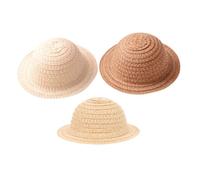 Hohopeti 3 Piezas Sombreros Miniatura para Muñecas Sombrero de Paja para Manualidades Estilo Trabajador de Construcción Accesorios Decorativos para Muñecas