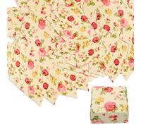 Hohopeti 30 Cajas de Embalaje de Papel Kraft Hechas a Mano 65X65X3 CM para Jabón Dulces y Joyas Color Amarillo Diseño de Peonía Caja Cuadrada para Cumpleaños y Fiestas