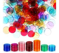 Hohopeti 300 Piezas Fichas de Bingo Plásticas Transparentes Marcadores para Contar Accesorios para Mesa y Suministros de Bingo Sin Bordes Cortantes Uso Duradero