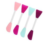 Hohopeti 4 Aplicadores de Mascarilla Facial de Silicona de Doble Cabeza, Kit de 4 Piezas para Mascarillas de Barro y Arcilla, Herramienta Segura para Cuidado Facial, Uso Color Aleatorio