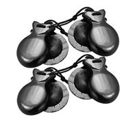 Hohopeti 4 Castañuelas de Madera para Dedos, Instrumento Musical de Percusión Tradicional Español, Juego de 4 Piezas Negro, Pequeños Instrumentos de Flamenco para Educación y Actuaciones