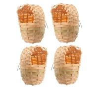 Hohopeti 4 Nidos De Pájaro : Refugio Colgante De Bambú para Pájaros con Gancho, para, Patio, Jardín Y Decoración.