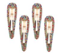 Hohopeti 4 Pcs Gotas de Cristal Gemas de Imitación, Pinzas Cabello Broche de Pato, Horquillas Elegantes para Peinados Formales, para Mujeres y Niñas