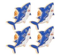 Hohopeti 4 Piezas Broche de Tiburón Esmaltado de Pin de Solapa de Metal Resistente Accesorio Creativo para Bolsos y Ropa Regalo Temático de Animales Marinos para Mujeres y Niñas