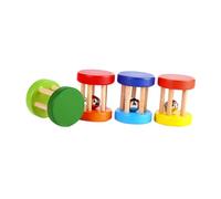 Hohopeti 4 Piezas Campana de Mano de Madera para Juguete de Educación Temprana para Bebés Juguete de Madera para Sonajero para Usar el Parque Infantil Color Aleatorio