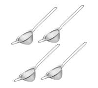 Hohopeti 4 Piezas Colador de Malla Fina Inoxidable con Mango para Filtrar Líquidos Café Cócteles Cocina Duradero Fácil Limpieza Multifunción Doméstico