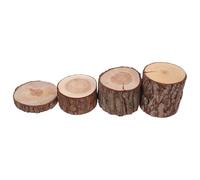 Hohopeti 4 Piezas de Rodajas de Tronco de Madera Natural para Hámster Decoración Creativa de Tocón de Árbol Diferentes Grosores 15Cm 4Cm 6Cm 8Cm Accesorio Multiusos para Jaula de