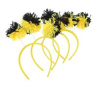 Hohopeti 4 Piezas Diademas Decorativas Navideñas de Abeja Diadema Divertida Amarilla y Negra Esponjosa Pompones para Fiesta de Temporada Cosplay y Recuerdo de Aula