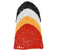 Hohopeti 4 Piezas Gorros de Malla Elásticos para Mujer Redes Invisibles de Punto para Dormir Protege Rizos y Cabello Adaptables y Transpirables Colores Naranja Amarillo y Negro