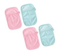 Hohopeti 4 piezas Manoplas de Baño para Niña Suaves y Resistentes Algodón y Poliéster Doble Cara con Anillo para Pulgar para Recién Nacidos y Cuidado Delicado Casa y Color Color Aleatorio