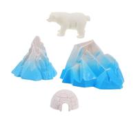 Hohopeti 4 Piezas Mini Iglú Modelo con Figuras de Oso Polar y Iceberg Realista para Decoración de Paisajes Miniatura Juguetes Árticos para Micro Casas de Muñecas