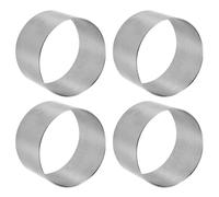 Hohopeti 4 piezas Moldes de Mousse Redondos de Acero Inoxidable Anillos Reutilizables para Pasteles Galletas y Repostería Resistente Altas Temperaturas Superficie Lisa y Fácil de Limpiar