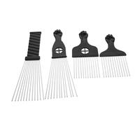 Hohopeti 4 piezas Peine Afro Peine Desenredante Acero Inoxidable para Estilismo Profesional y Uso Doméstico para Separar y Crear Peinados Cabello Rizado y Afro