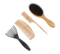 Hohopeti 4 Piezas Peines de Masaje de Bambú Peine de Masaje para Peluquería y Uso Doméstico Puntas Seguras y Peinar el Cabello