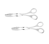 Hohopeti 4 piezas Pinzas para Buffet de Acero Inoxidable Diseño con Asa Antideslizante y Acabado Pulido Espejo Pinzas para Servir Ensaladas Carnes y Pan Fáciles de Guardar con Anilla