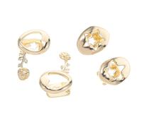 Hohopeti 4 Piezas Punk Style Teeth Caps Hip Hop Mouth Grills Star Design Comfortable Fit Halloween Party Accessories