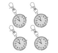 Hohopeti 4 Piezas Reloj de Bolsillo de Cuarzo Portátil con Llavero Clip para Enfermeras Estudiantes y Mayores Diseño Clásico con Números Grandes
