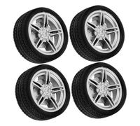 Hohopeti 4 Piezas Ruedas de Goma para Coche de Juguete Orificio Accesorio para Modelos Educativos DIY