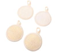 Hohopeti 4 piezas Toallitas Exfoliantes Faciales de Esponja Lufa Natural Unidades Almohadillas Faciales para Limpieza Profunda y Suavizado de Piel Compacto y Fácil de Usar para Mujeres