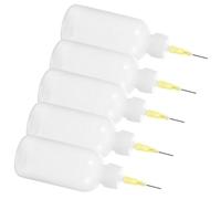 Hohopeti 5 piezas Botellas Aplicadoras de Punta Aguja para Esmaltes Cerámicos Herramientas Manualidades Plástico Aptas para Pintura Detallada y Decoración de Alfarería