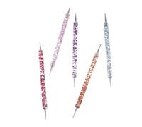 Hohopeti 5 piezas Herramientas Manicura Dotting Pen de Doble Punta con Varilla Acrílica Transparente para Decoración de Uñas Accesorios Profesionales y DIY Coloridos