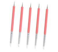 Hohopeti 5 piezas Pinceles para Manicura de Silicona Doble Punta para Dibujo y Decoración de Uñas Pincel Liner y Dotting para Arte Uñas Accesorio Profesional para Manualidades y Acrílico