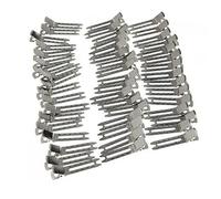 Hohopeti 50 Piezas Pinzas Metálicas de Doble Horquilla para Pelo Clips Plateados Duraderos para Bricolaje de Lazos y Accesorios Completo para Manualidades