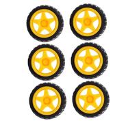 Hohopeti 6 Piezas Accesorios Ruedas de Goma para Juguetes Infantiles Repuestos Resistentes para Coches y Robots de Seguimiento Material Duradero y Caucho Natural Seguro