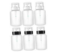 Hohopeti 6 piezas Botella Dosificadora Recargable para Quitaesmalte Blanco y Negro Dispensador Compacto Portátil para Viaje y Maquillaje